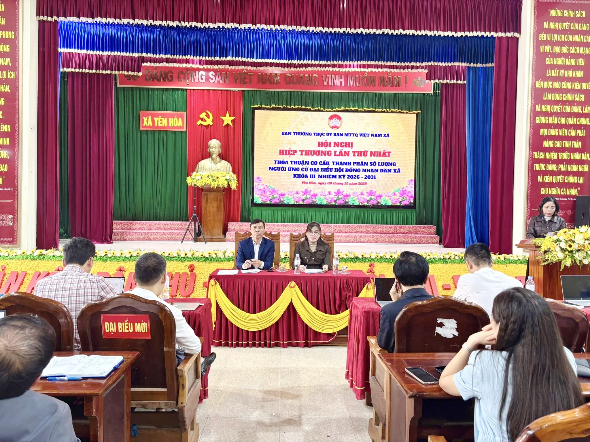 Ủy ban Mặt trận tổ quốc Việt Nam Xã Yên Hòa tổ chức Hội nghị hiệp thương lần thứ nhất đại biểu hội đồng nhân dân khóa III, nhiệm kỳ 2026 – 2031