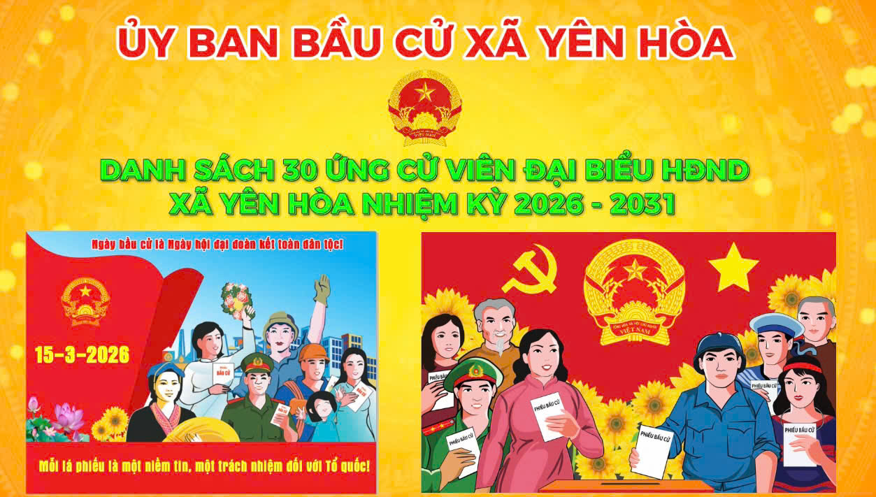 Nghị quyết công bố danh sách người ứng cử đại biểu HĐND xã Yên Hòa, nhiệm kỳ 2026 - 2031