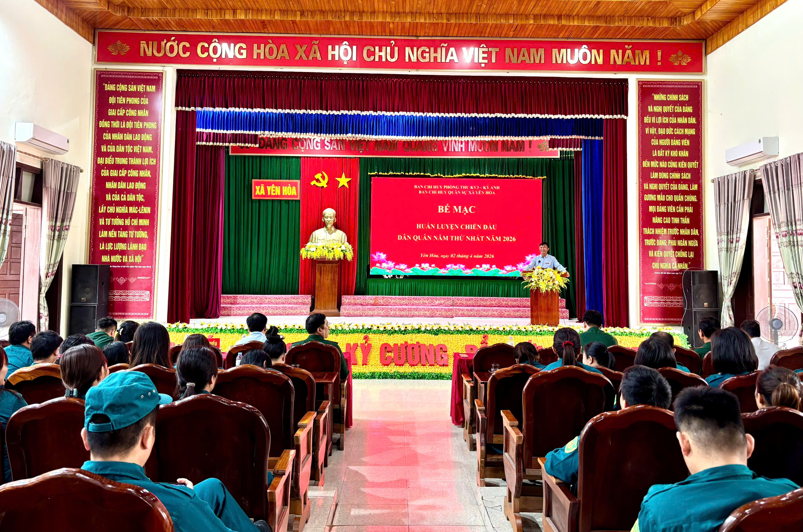 Xã Yên Hòa bế mạc huấn luyện chiến đấu dân quân năm thứ nhất năm 2026