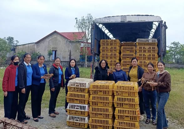 Trao mô hình chăn nuôi gà - giải pháp sinh kế bền vững cho hội viên phụ nữ xã Yên Hòa