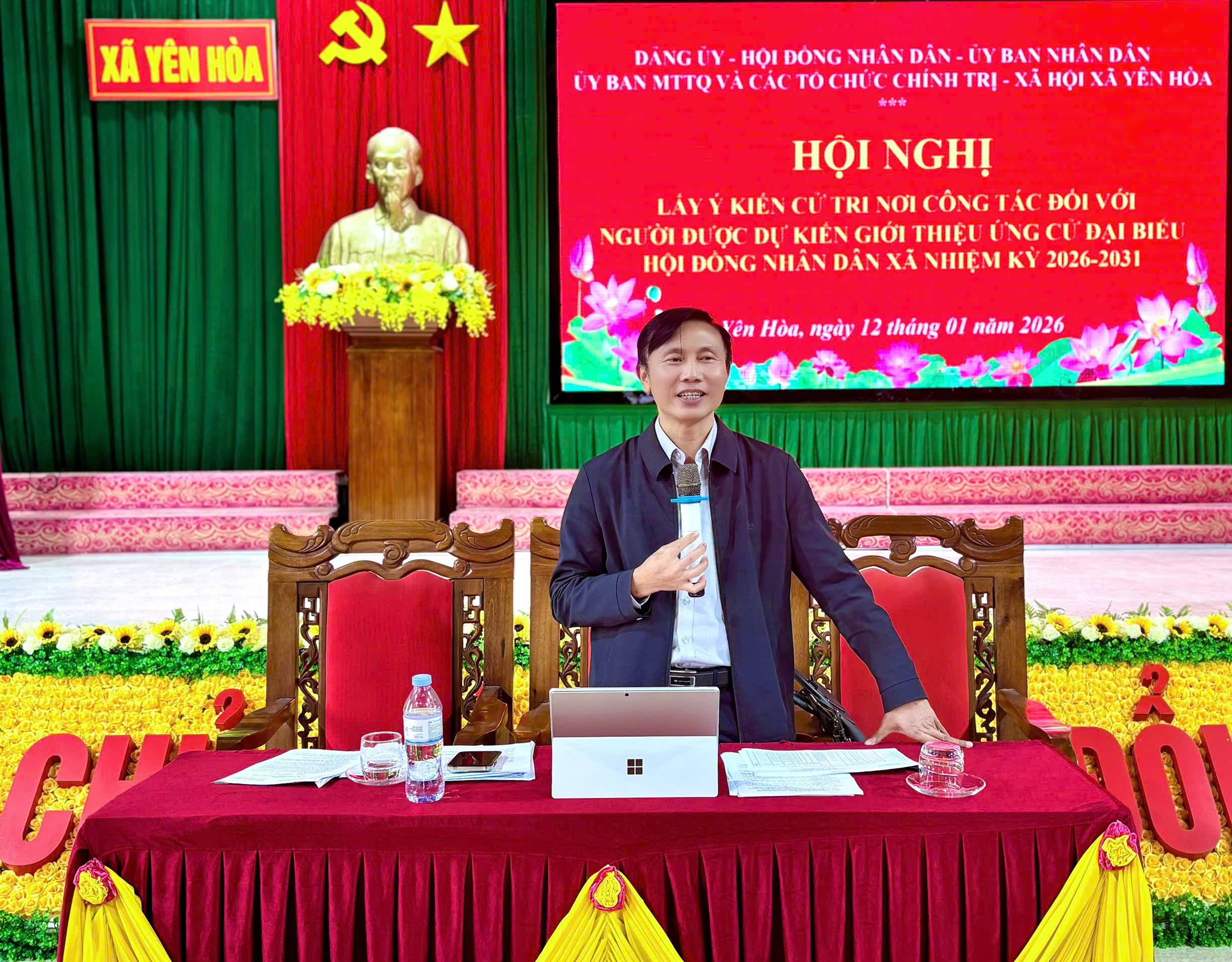 Xã Yên Hoà tổ chức lấy ý kiến cử tri nơi công tác đối với người được dự kiến giới thiệu ứng cử Đại biểu HĐND xã nhiệm kỳ 2026 – 2031