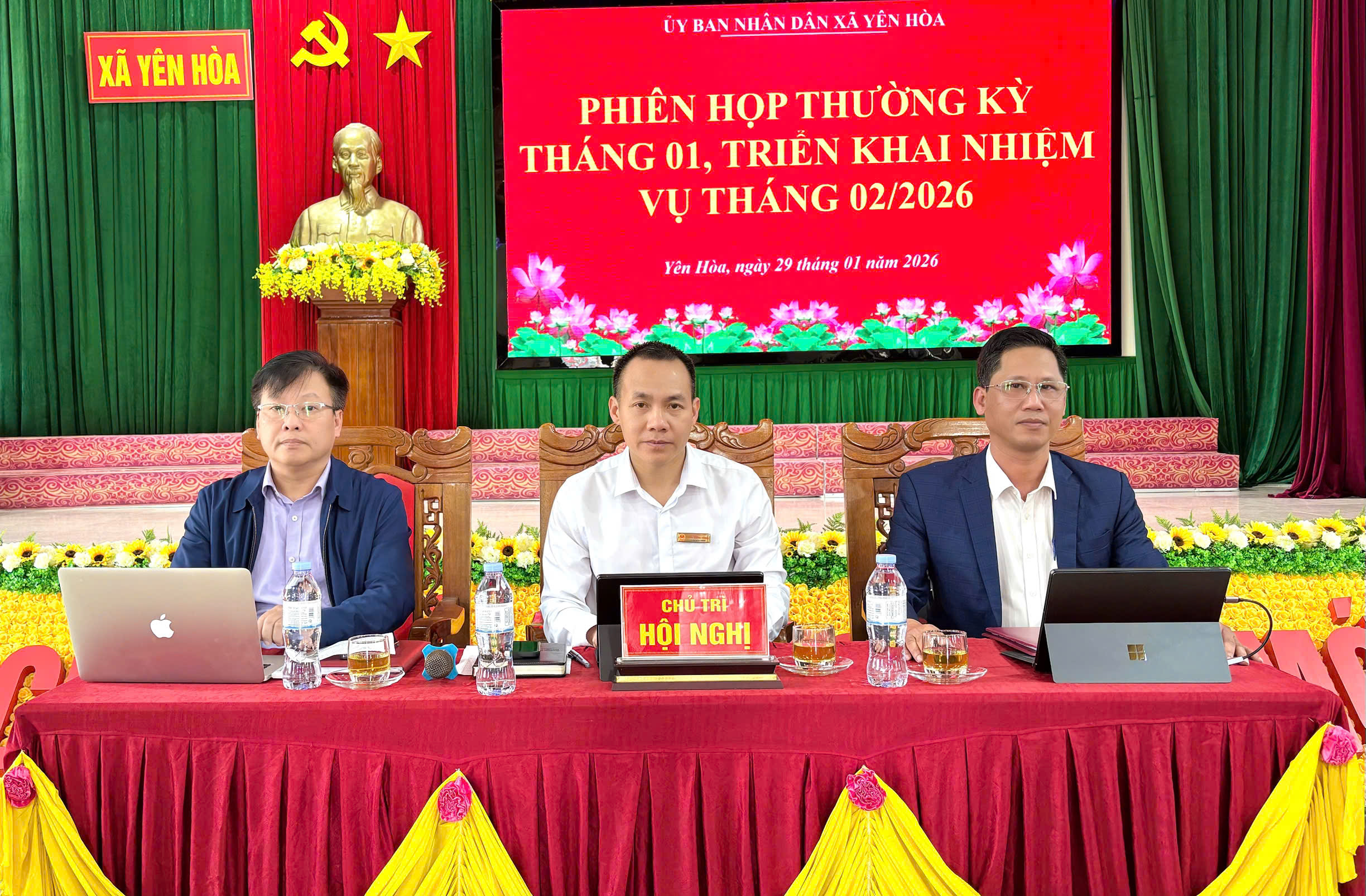 Xã Yên Hòa họp thường kỳ tháng 01, triển khai nhiệm vụ tháng 2/2026