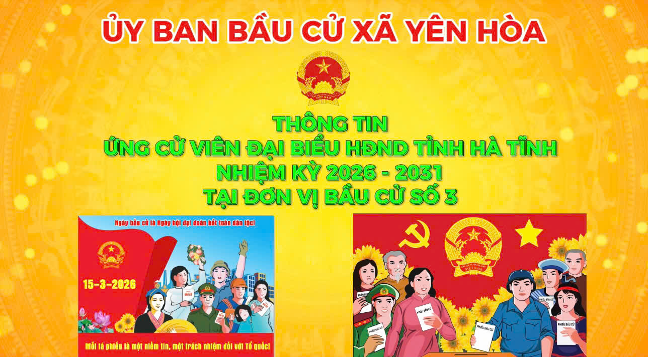 DANH SÁCH ỨNG CỬ VIÊN ĐẠI BIỂU HĐND TỈNH HÀ TĨNH NHIỆM KỲ 2026 - 2031 TẠI ĐƠN VỊ BẦU CỬ SỐ 3