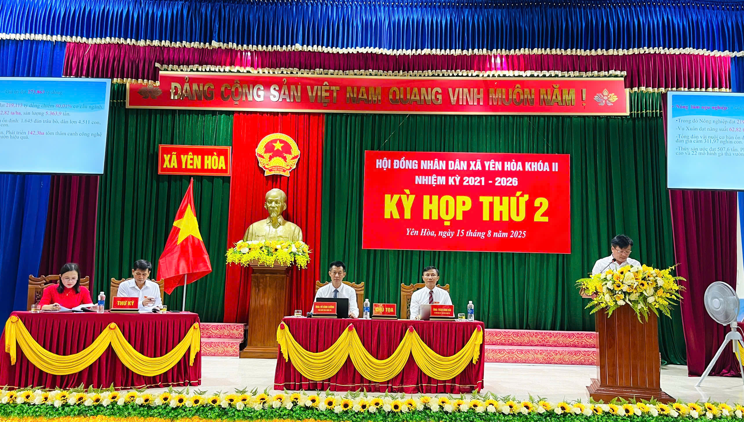 Hội đồng nhân dân xã Yên Hòa tổ chức Kỳ họp thứ 2, Khóa II, Nhiệm kỳ 2021-2025