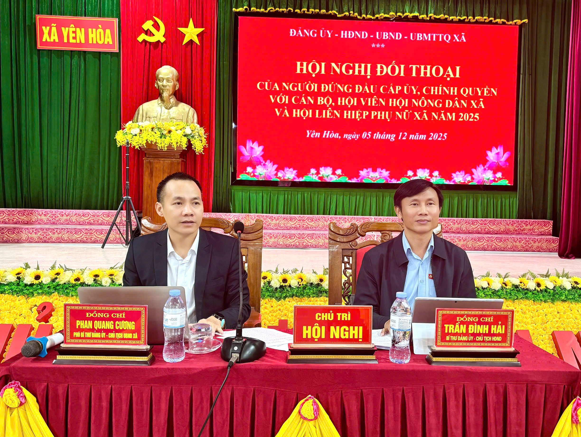 Xã Yên Hòa tổ chức hội nghị đối thoại với cán bộ, hội viên Hội Nông dân và Hội Liên hiệp Phụ nữ xã