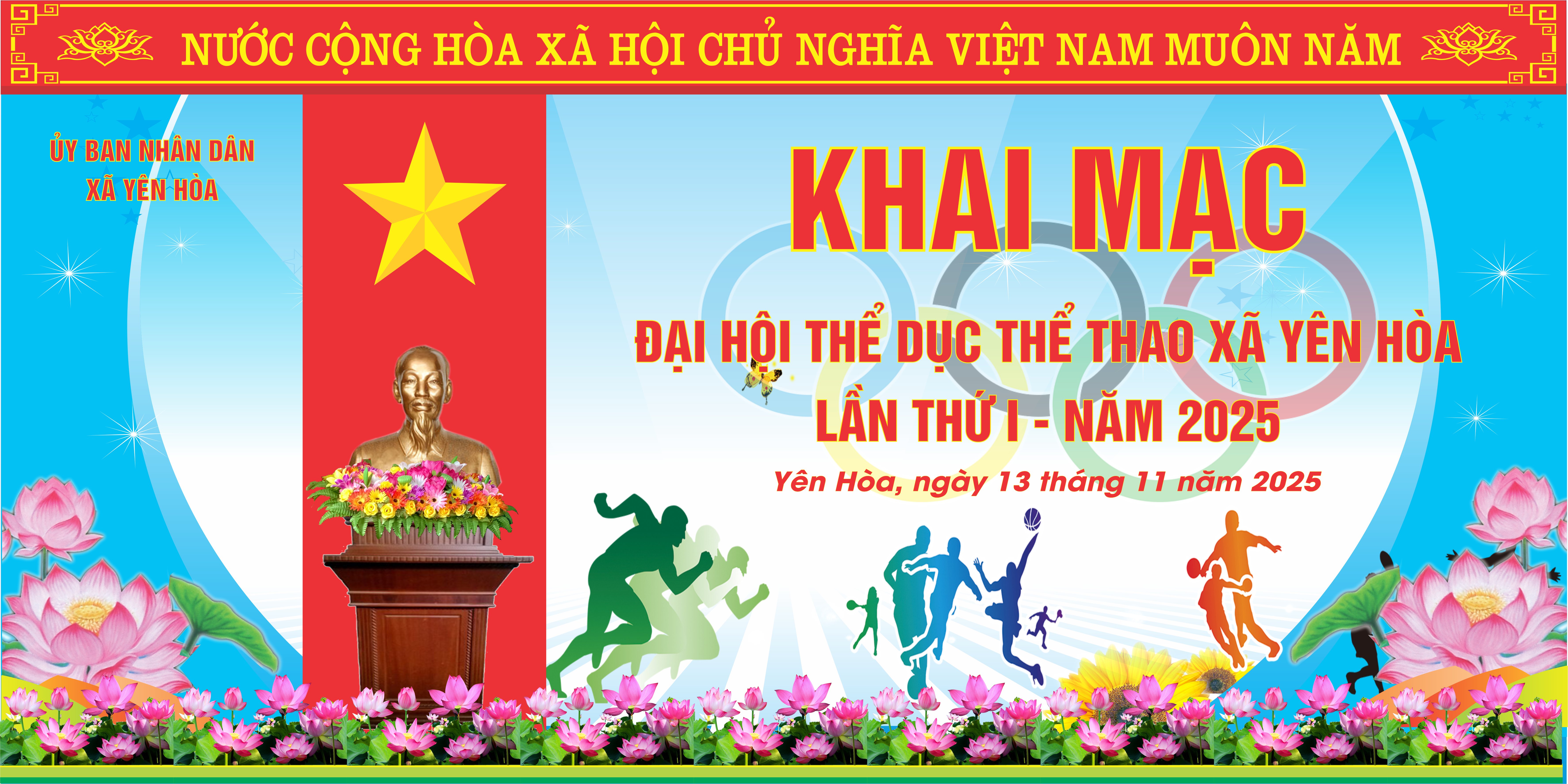 Giấy mời Khai mạc Đại hội Thể dục thể thao xã Yên Hòa lần thứ nhất
