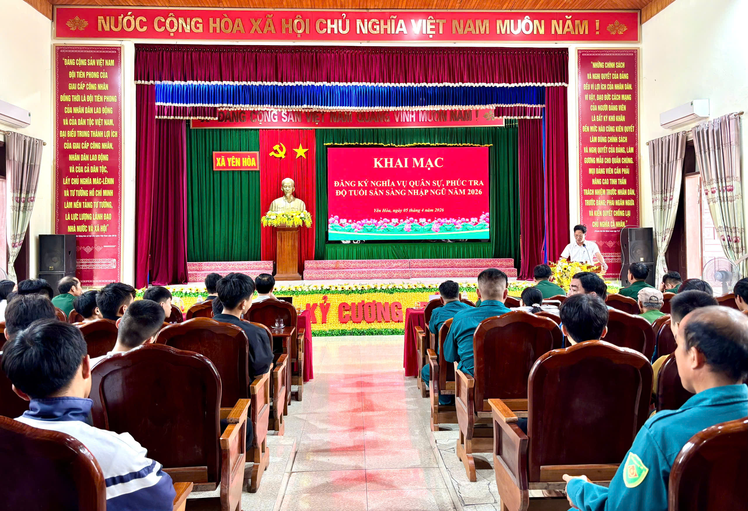 Xã Yên Hoà khai mạc đăng ký nghĩa vụ quân sự, phúc tra độ tuổi sẵn sàng nhập ngũ năm 2026