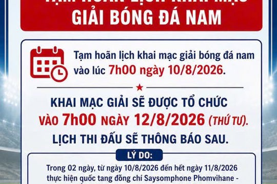 Yên Hòa thông báo tạm hoãn Khai mạc Giải bóng đá Nam toàn xã năm 2026