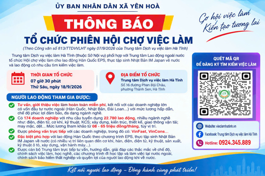 Thông báo Tổ chức phiên Hội chợ việc làm năm 2026 