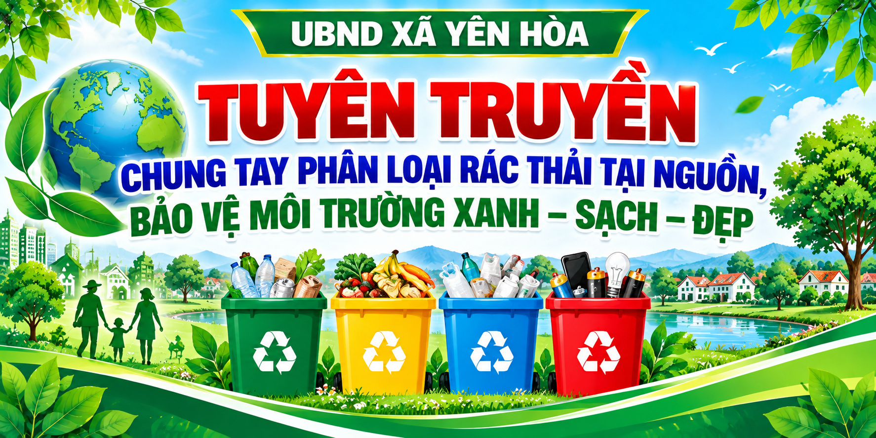 Tuyên truyền chung tay phân loại rác thải tại nguồn, bảo vệ môi trường xanh - sạch - đẹp