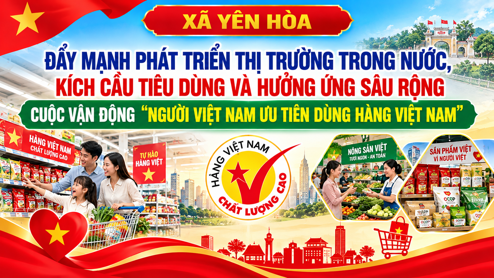 Đẩy mạnh phát triển thị trường trong nước, kích cầu tiêu dùng và hưởng ứng sâu rộng cuộc vận động “Người Việt Nam ưu tiên dùng hàng Việt Nam” trên địa bàn xã Yên Hòa