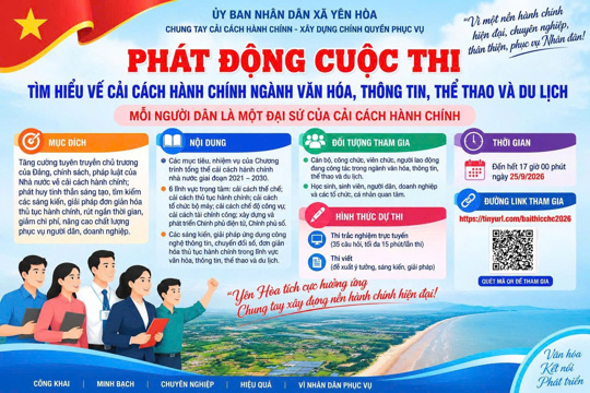 Yên Hòa tích cực hưởng ứng cuộc thi tìm hiểu về cải cách hành chính ngành văn hóa, thông tin, thể thao và du lịch