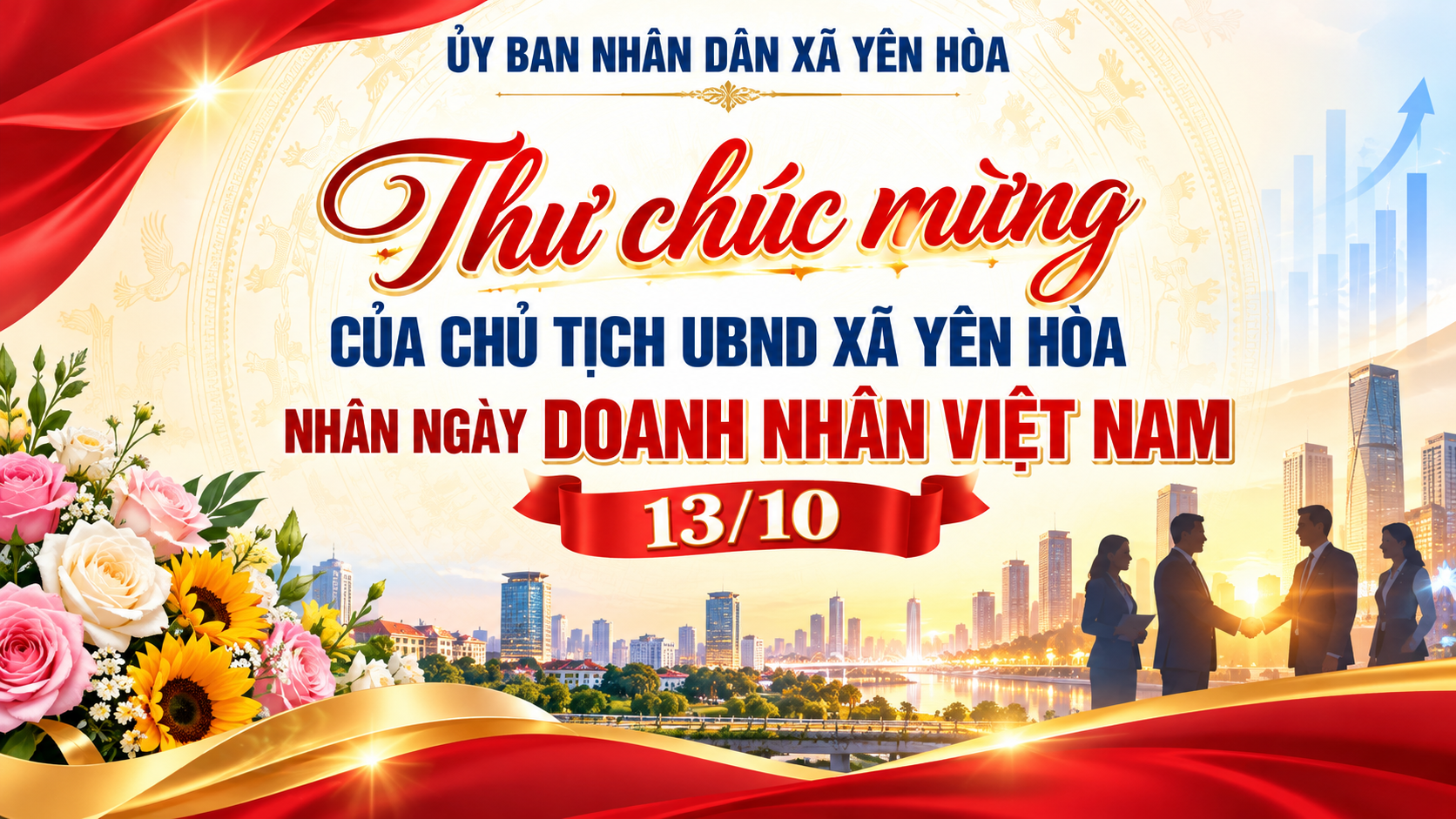 Thư chúc mừng của Chủ tịch UBND xã Yên Hòa nhân ngày Doanh nhân Việt Nam 13/10