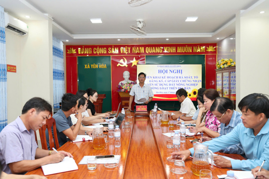 Yên Hòa: Triển khai kế hoạch rà soát, đăng ký cấp giấy chứng nhận quyền sử dụng đất nông nghiệp đồng loạt