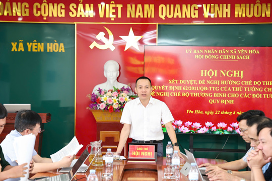 Yên Hòa: Hội nghị xét duyệt, đề nghị hưởng chế độ theo Quyết định 62/2011/QĐ-TTG; đề nghị chế độ thương binh cho các đối tượng