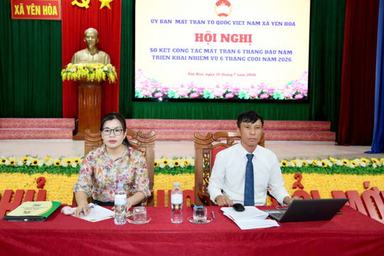 Ủy ban MTTQ xã Yên Hòa sơ kết công tác mặt trận 6 tháng đầu năm, triển khai nhiệm vụ 6 tháng cuối năm 2026