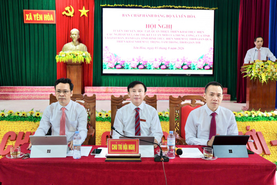 Xã Yên Hòa tổ chức hội nghị quán triệt, tuyên truyền các văn bản mới của cấp trên và giao ban đánh giá tình hình thực hiện nhiệm vụ 