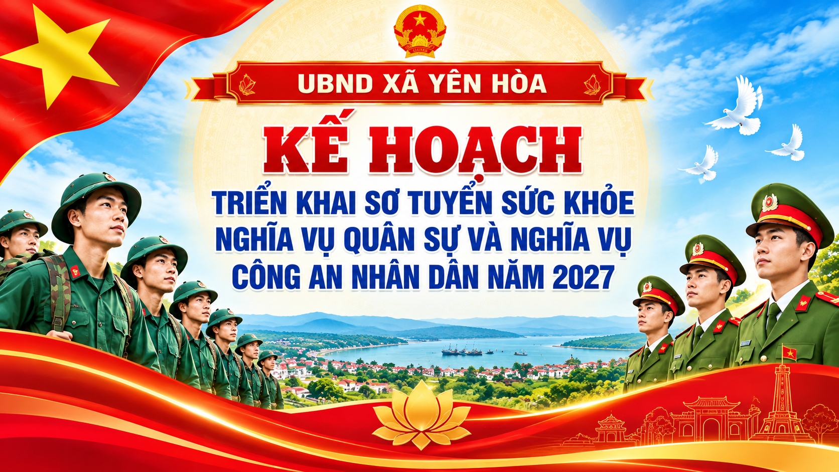 Kế hoạch triển khai sơ tuyển sức khỏe nghĩa vụ quân sự và nghĩa vụ công an nhân dân năm 2027 trên địa bàn xã Yên Hòa
