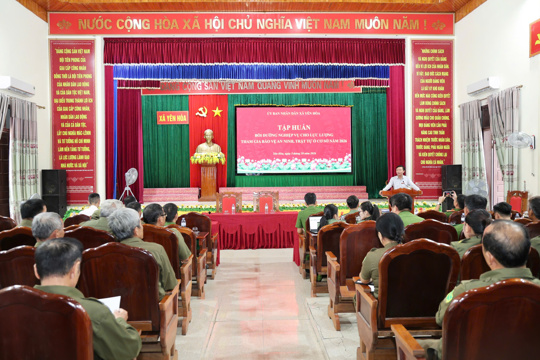 Xã Yên Hòa tổ chức tập huấn đối tượng nghiệp vụ cho lực lượng tham gia bảo vệ an ninh, trật tự ở cơ sở 