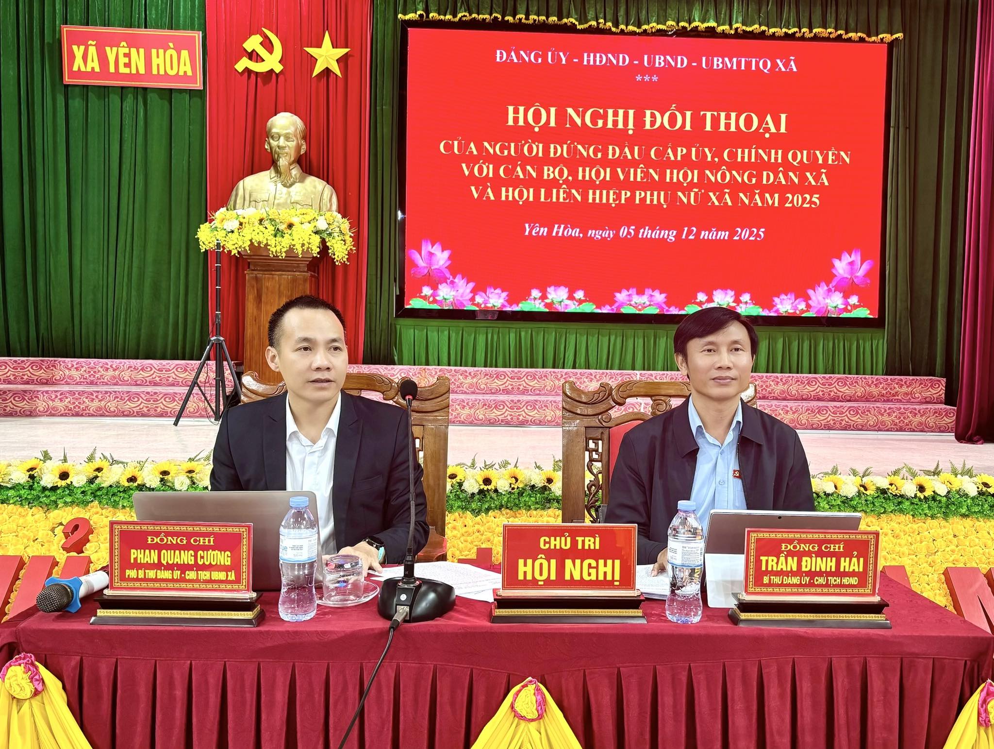 Xã Yên Hòa tổ chức hội nghị đối thoại với cán bộ, hội viên Hội Nông dân và Hội liên hiệp Phụ nữ xã