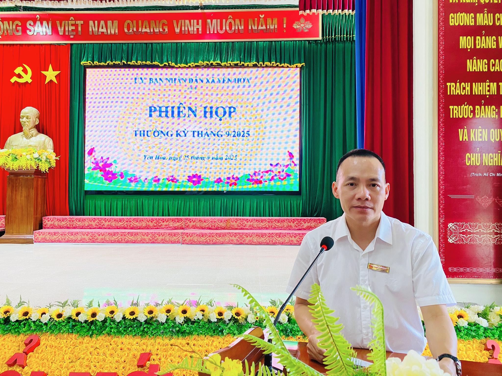UBND xã Yên Hòa tổ chức Hội nghị giao ban thường kỳ tháng 9/2025 
